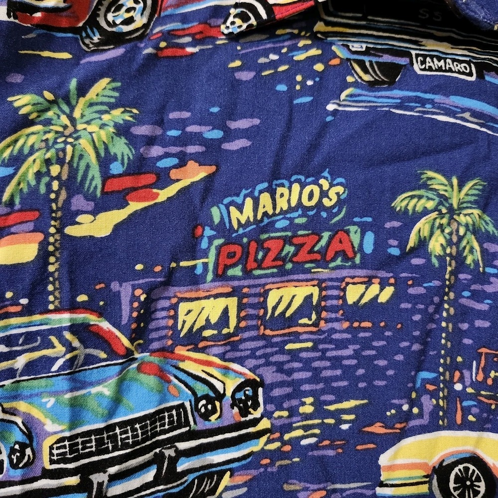 VTG Reyn Spooner American Classics Cars All-Over Print Hawaiian Royal Blue XL - Picture 10 of 11